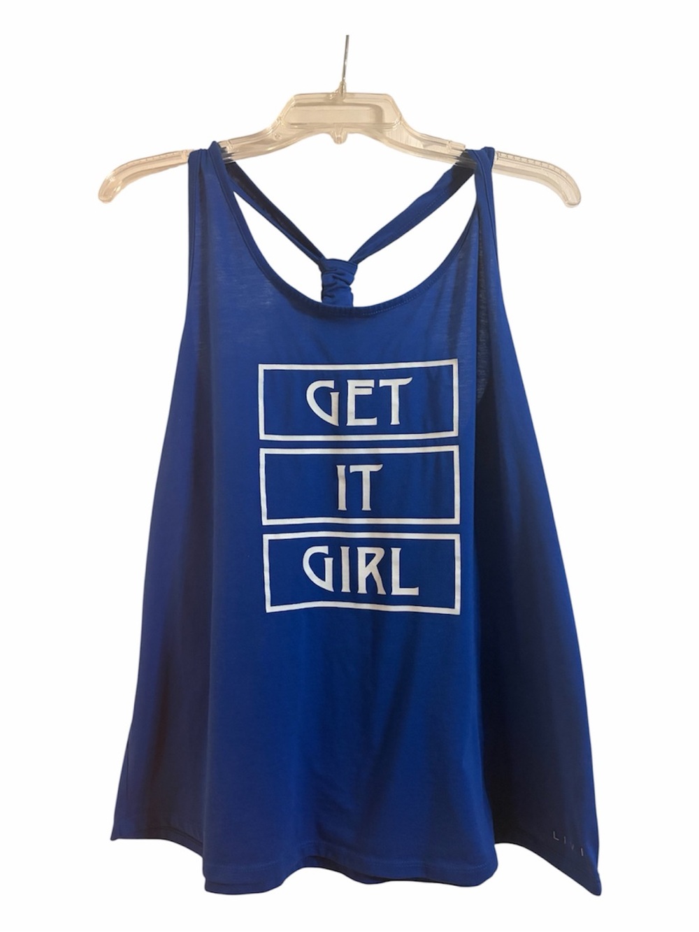 Get It Girl Blue Tank Top - Lane Bryant size 14 Women's Casual Graphic Racerback